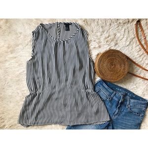 H&M Black and White Striped Blouse